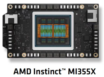 Az AMD leleplezi az MI355X-et: kevesebb egység, kétszer akkora teljesítmény
