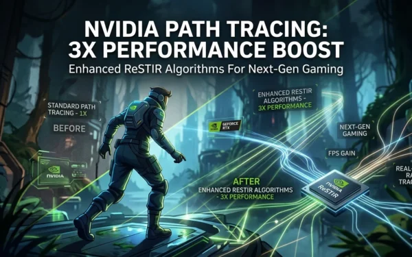 NVIDIA: 3×-os ugrás a path tracingben az új, enhanced RESTIR algoritmusokkal