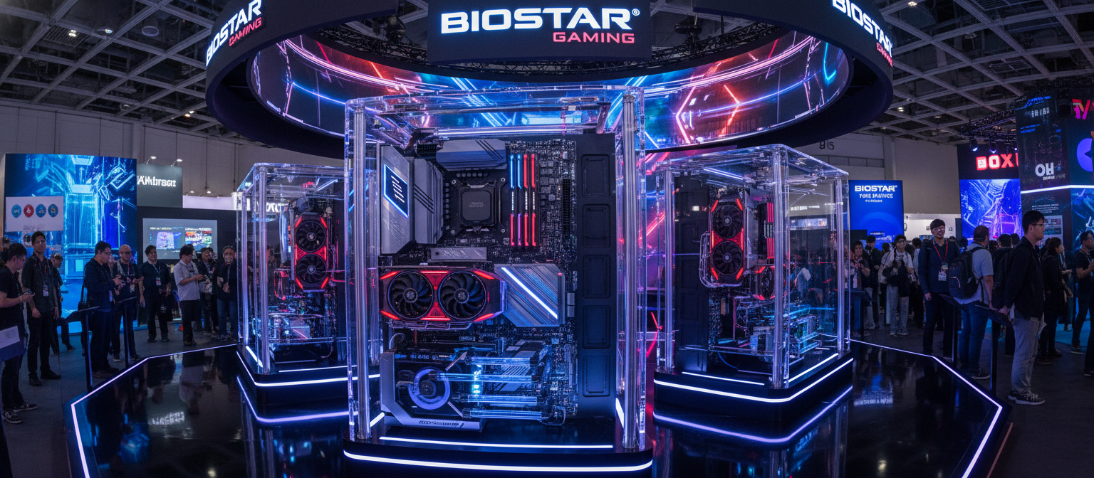 BIOSTAR a Computex 2026-on: alaplapok, VGA-k, SSD-k és edge AI rendszerek