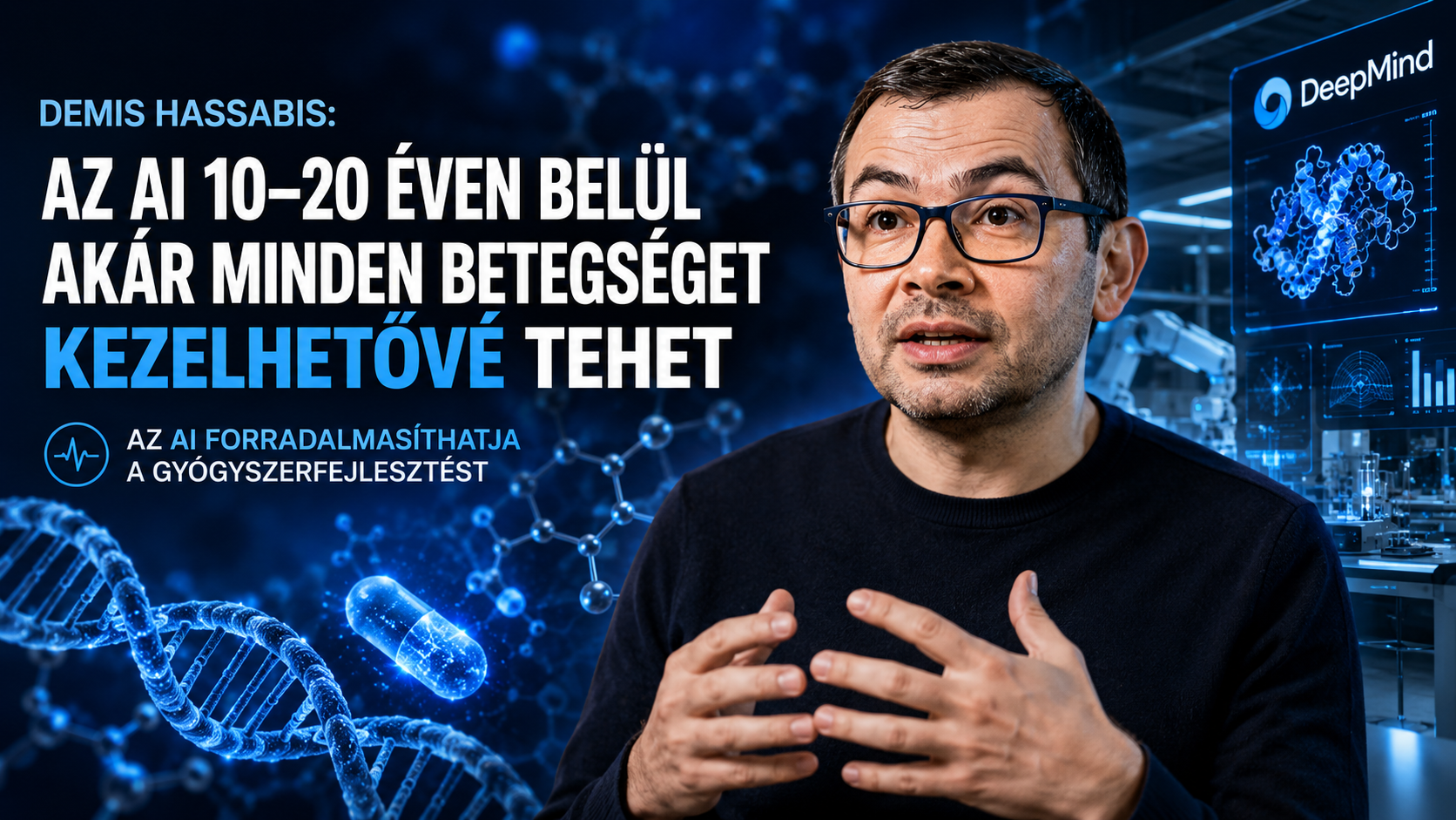Demis Hassabis: az AI 10–20 éven belül akár minden betegséget kezelhetővé tehet