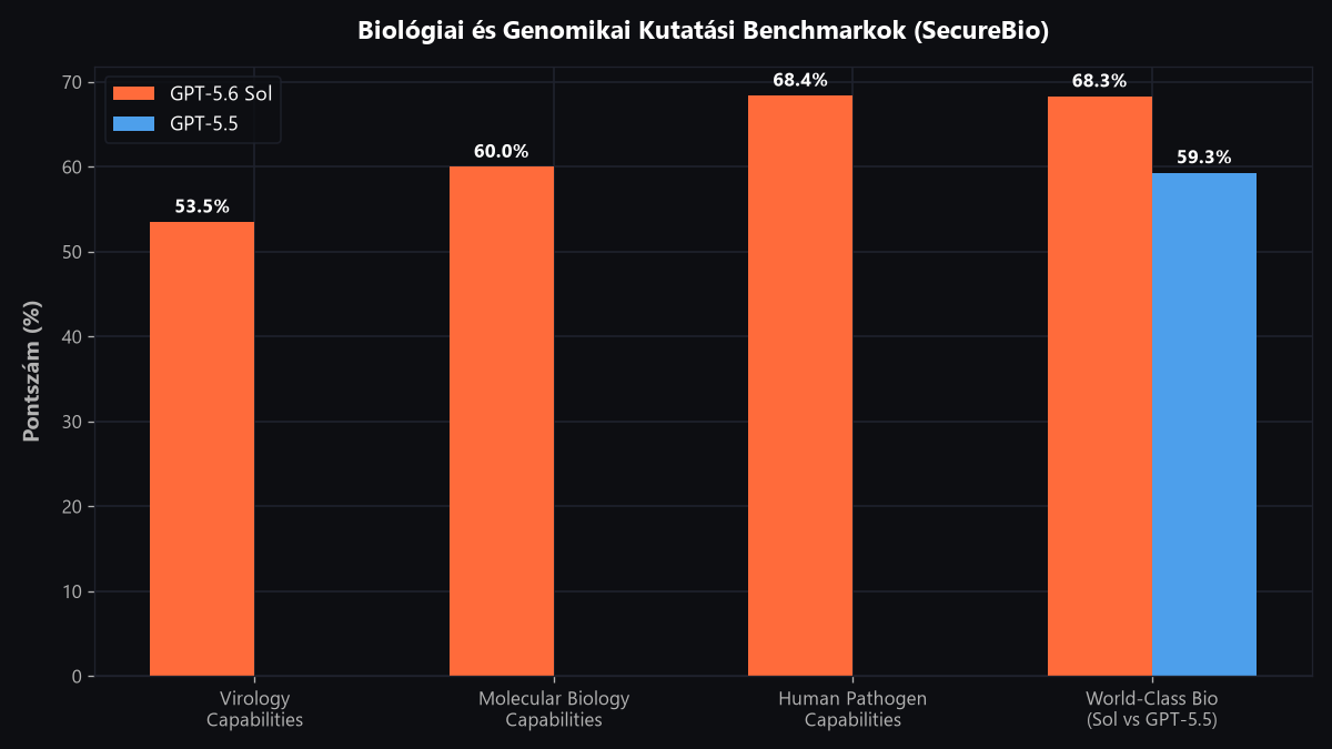 GPT-5.6 Sol SecureBio biológiai kutatási diagram