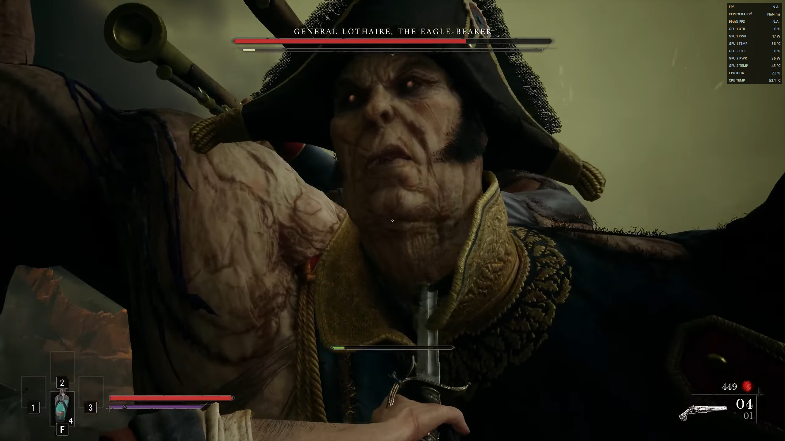 General Lothaire közelről a Valor Mortis boss-harcában