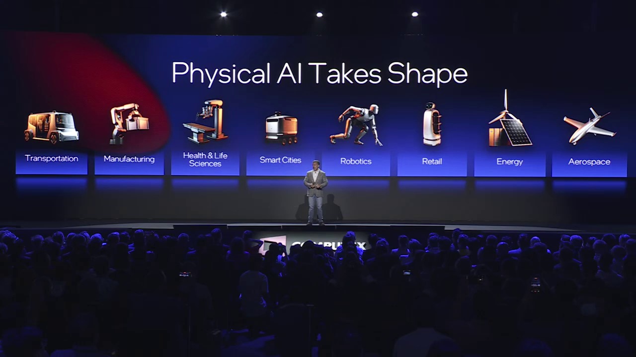 Physical AI Takes Shape slide az Intel Computex 2026 keynote-on