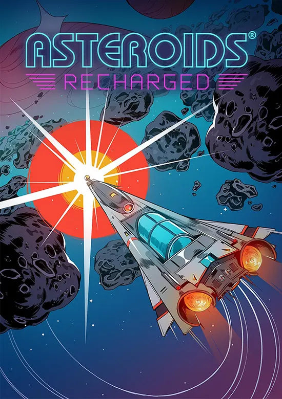 Az Asteroids Recharged hivatalos Atari boritoja