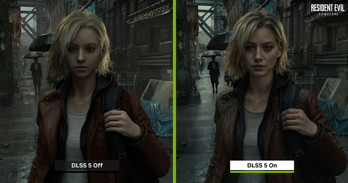 Az NVIDIA DLSS 5 neural rendering technológiájának hivatalos bemutatóképe