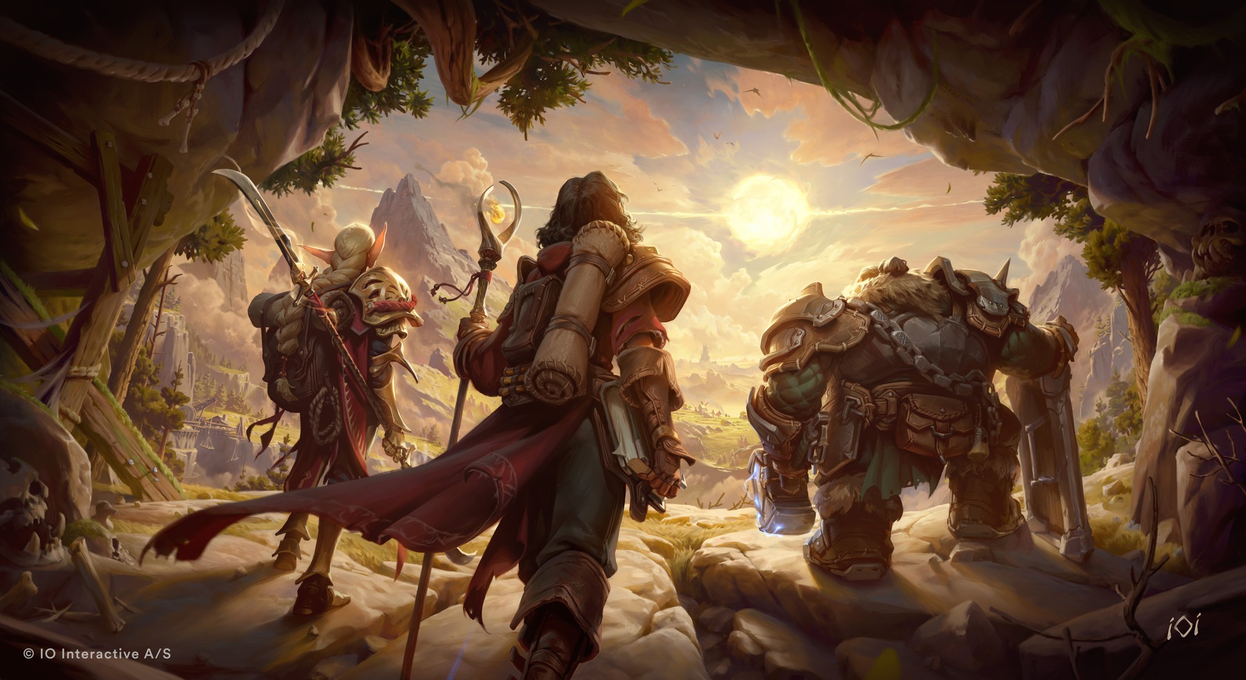 Három kalandozó egy fantasy tájat figyel a Project Fantasy hivatalos képén