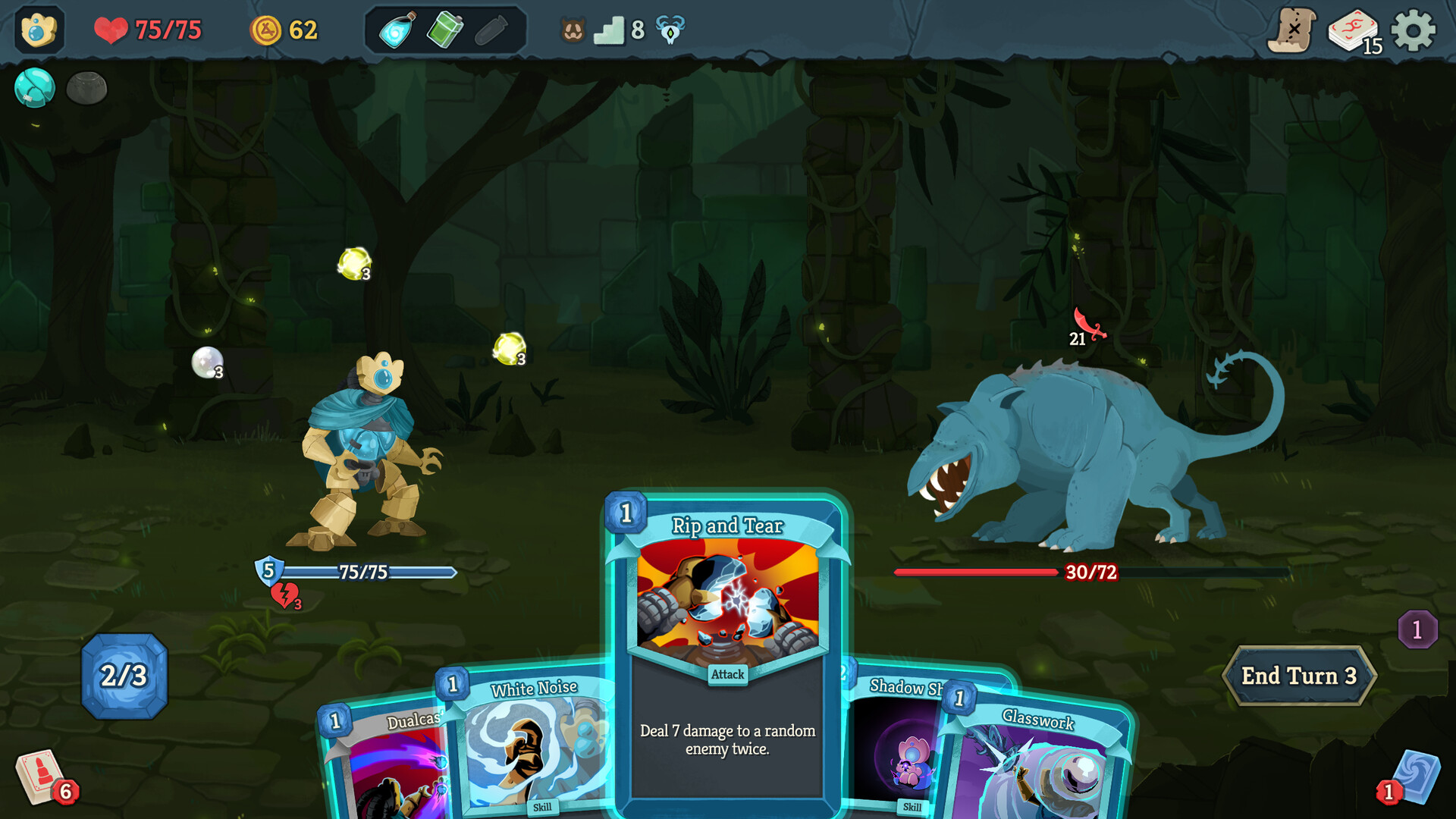 Slay the Spire 2 játékkép kártyaharc közben