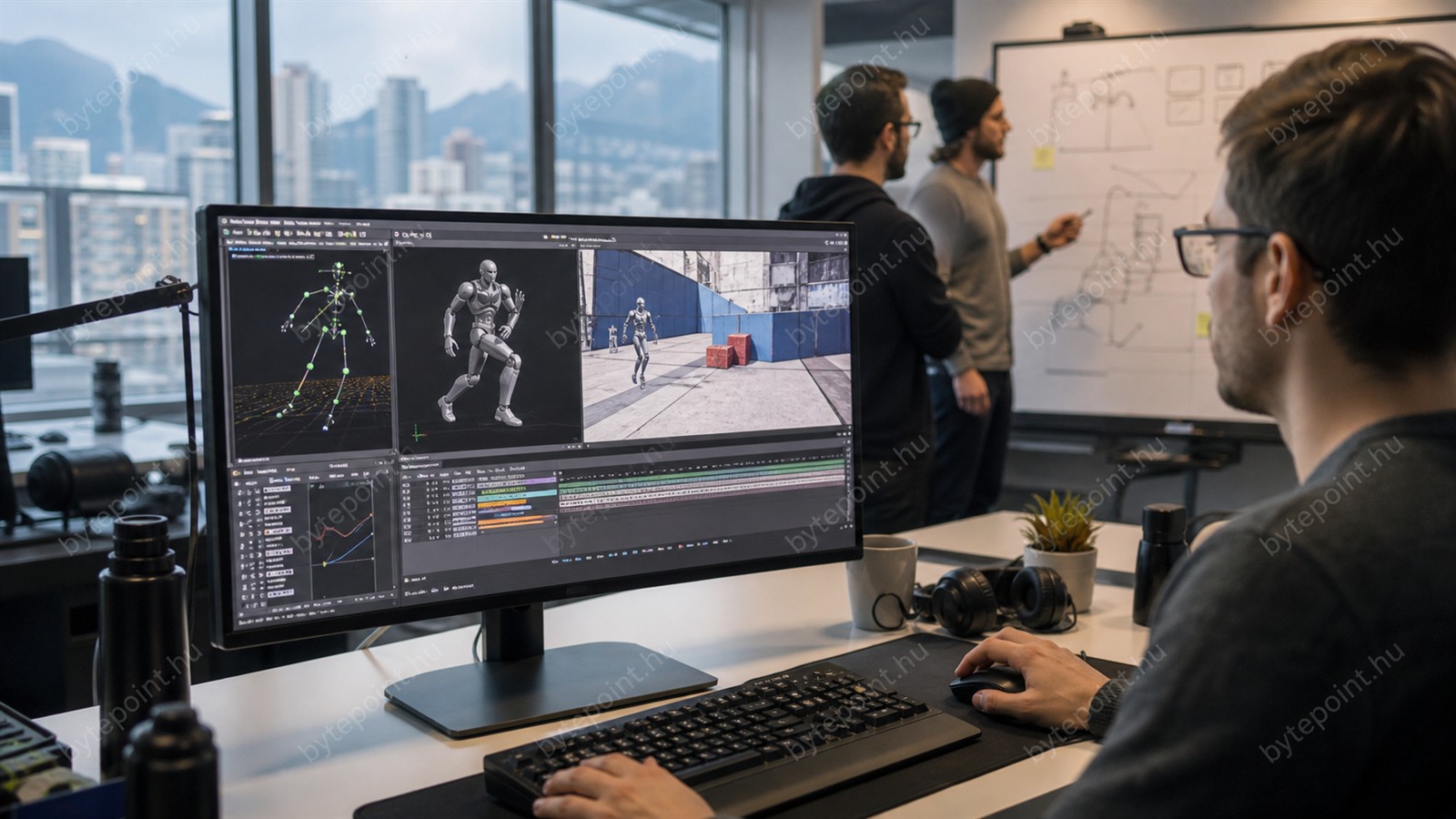 Sportjáték-prototípus és mozgásfejlesztés egy videojáték-stúdió monitorján