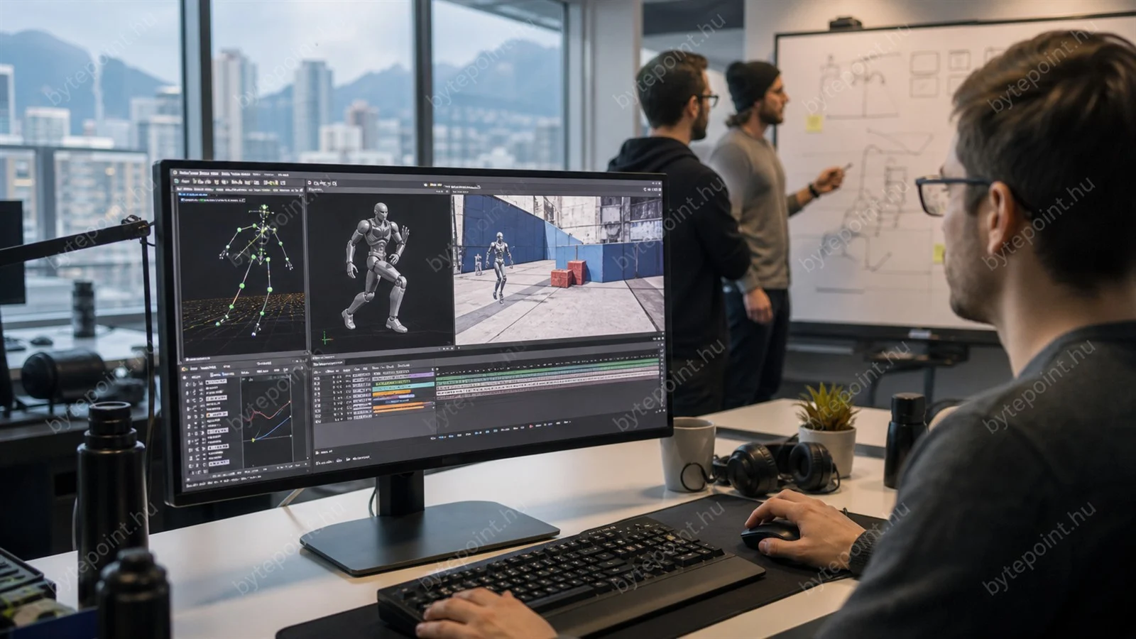 Sportjáték-prototípus és mozgásfejlesztés egy videojáték-stúdió monitorján