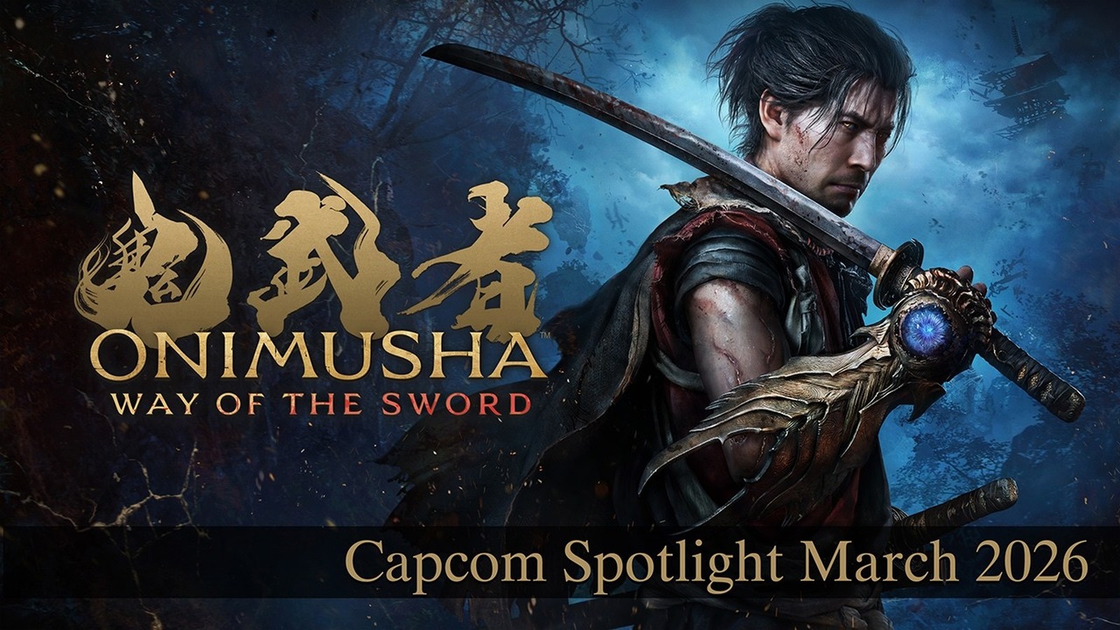 Miyamoto Musashi karddal az Onimusha: Way of the Sword hivatalos képén