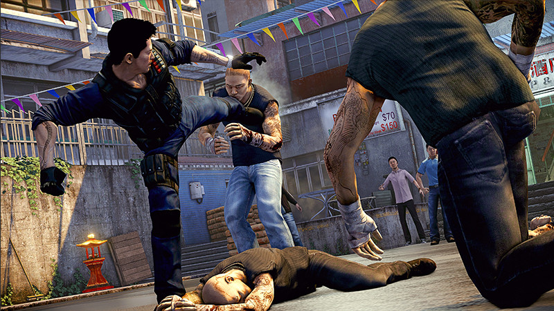 Wei Shen egy hongkongi utcán küzd a Sleeping Dogs játékban