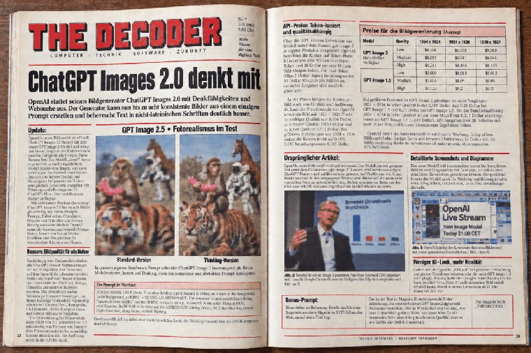 ChatGPT Images 2.5 magazin-elrendezési és tipográfiai teszt