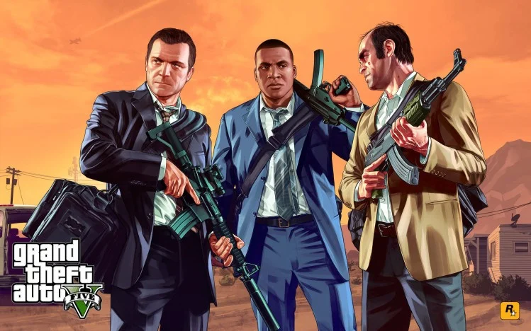 Trevor Philips a Grand Theft Auto V hivatalos illusztrációján a sivatagban