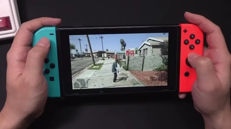 A Grand Theft Auto V nem hivatalos natív kiadása Nintendo Switch konzolon futtatva