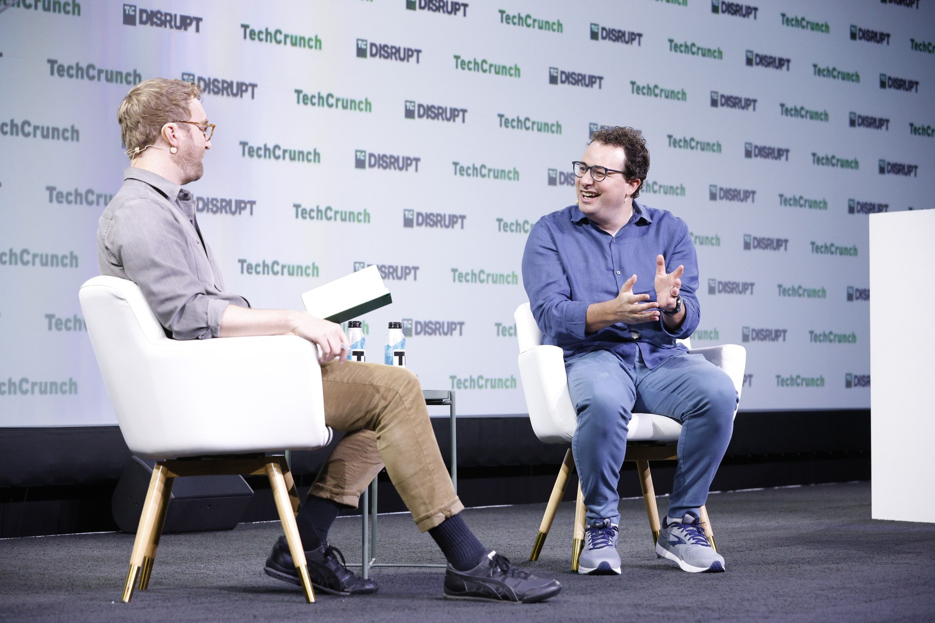 Dario Amodei, az Anthropic vezérigazgatója a TechCrunch Disrupt 2023 színpadán