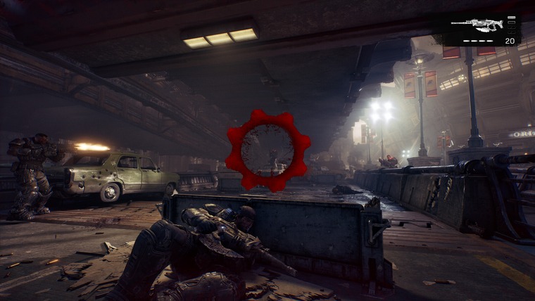 Romba dőlt város a Gears of War E-Day játékban