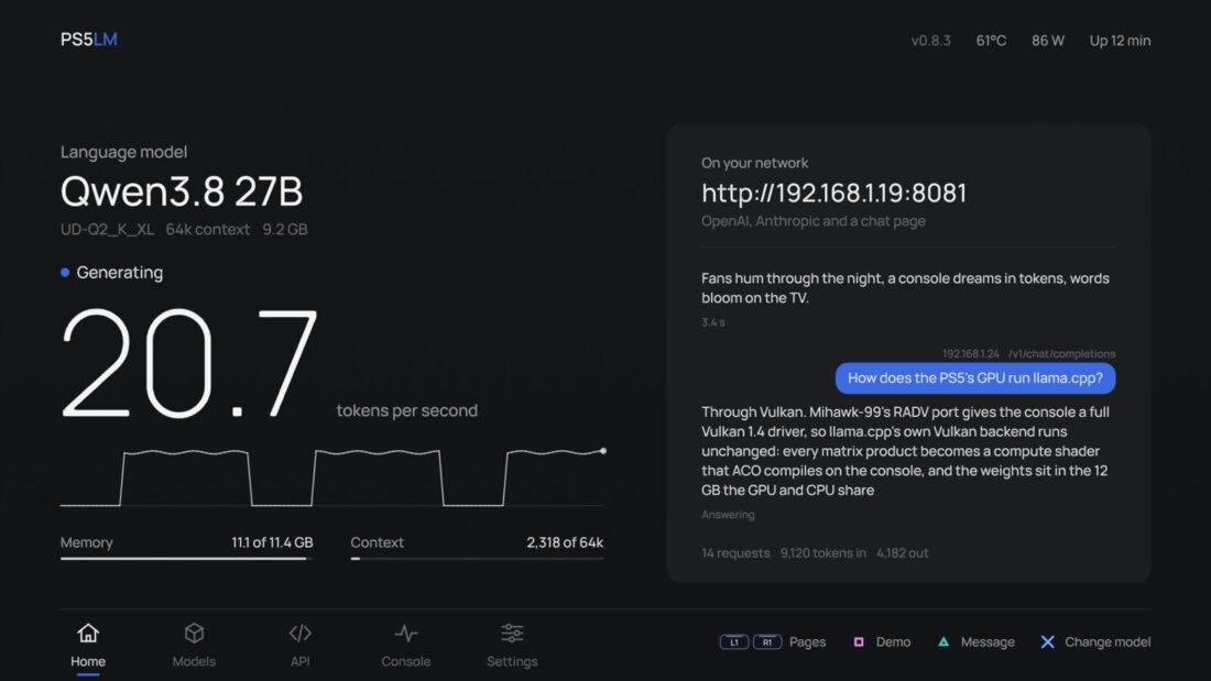 Feltört PS5-ön is fut már helyi AI: a Qwen 27B 20 token/s-mal megy a konzol GPU-ján