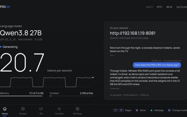 Feltört PS5-ön is fut már helyi AI: a Qwen 27B 20 token/s-mal megy a konzol GPU-ján