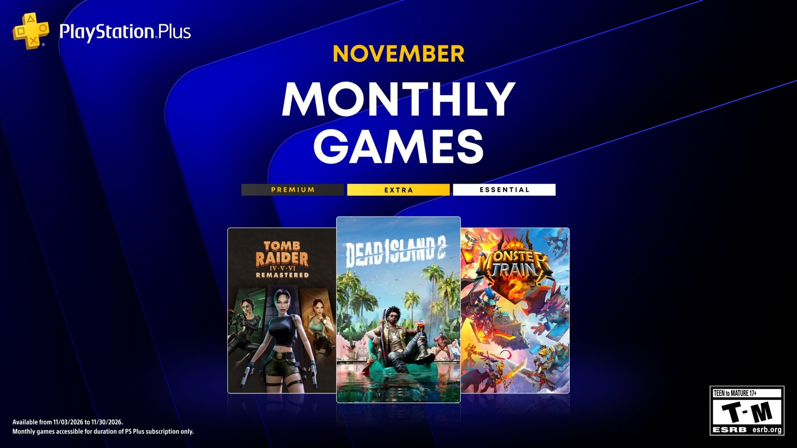A PlayStation Plus novemberi havi játékai: Dead Island 2, Tomb Raider IV–VI Remastered, Monster Train 2